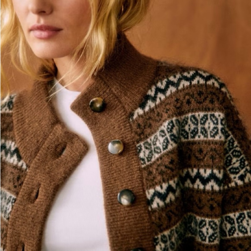 Sezane Brown Patterned Jacket - image 4